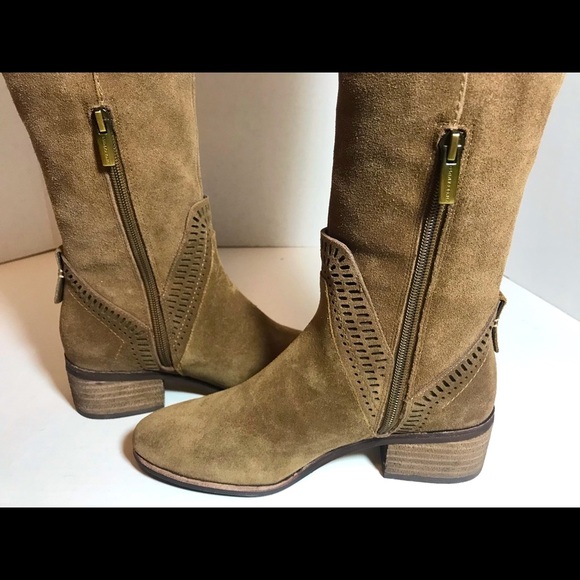 PRICE FIRM BNIB Vince Camuto Karinda Tan OTK Suede Boots 6 - Picture 4 of 14